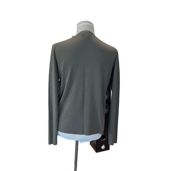 Alex Garfield grey button front cardigan silk sz S - Picture 2 of 7